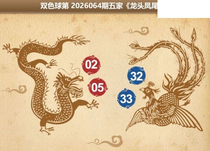 双色球2026年图迷064期 五家龙头凤尾