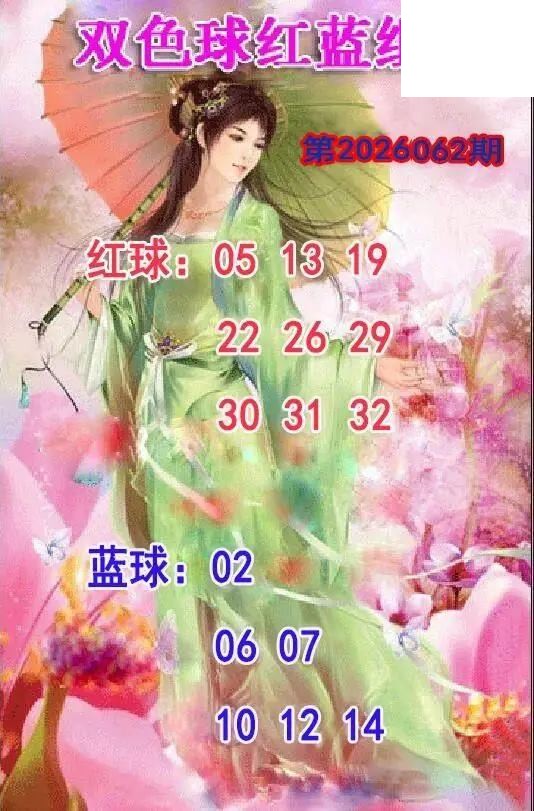 仕女红蓝组合26年062期双色球图谜