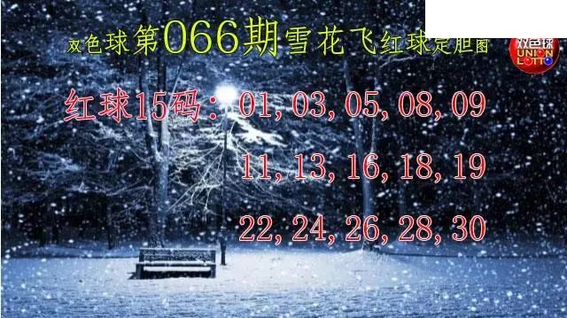 双色球2026年图迷066期 雪花飞红球图