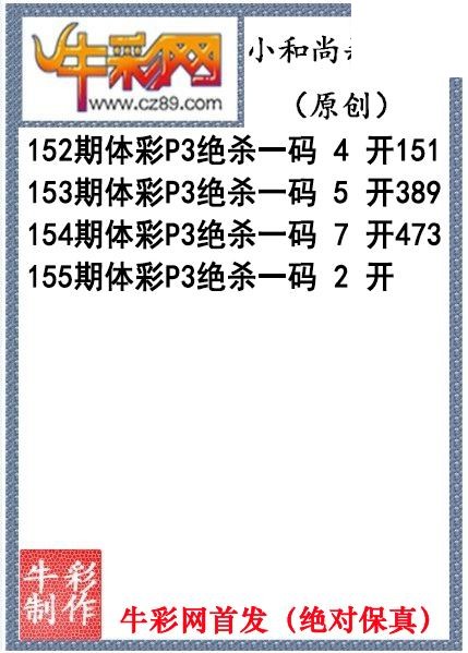 小和尚杀码155期今期体彩P3图谜（原创）